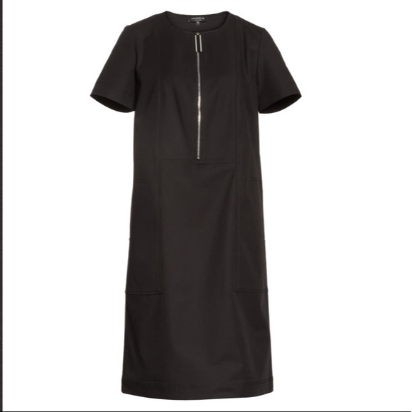 Lafayette 148 Black Short Sleeve Archie Zip Dress - Picture 3 of 7